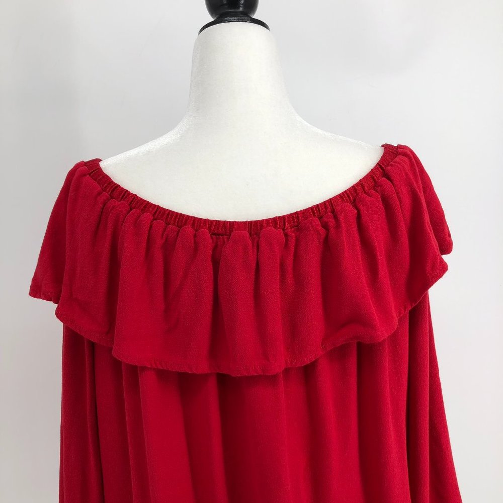 ba&sh Azar Off-the-Shoulder Ruffled red blouse size 3 - Picture 13 of 16